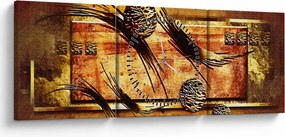 Obraz abstrakcie (s hodinami) (90x30 cm)