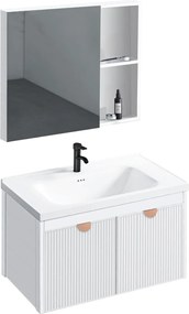Rea Mario, súprava kúpeľňového nábytku s umývadlom 60cm, biela matná, REA-M0005