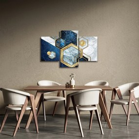 Obraz - Mramorové hexagóny (90x60 cm)