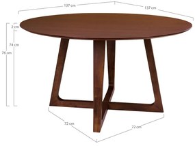 Okrúhly jedálenský stôl House Nordic Hellerup, ø 135 cm