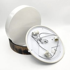 Stropné kúpeľňové svietidlo OAK SMOKY 3xE27/15W/230V IP54, 37,5 cm, dub/hnedá