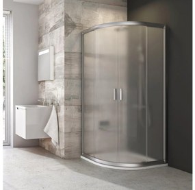 Ravak 3B240U00ZG - Sprchový kút štvordielny štvrťkruhový BLIX 80x80cm satinový