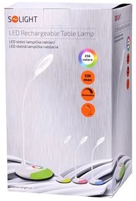 Stolná lampička ZOOM - LED 5W - nastaviteľná farba podsvietenia - s integrovanou batériou - biela