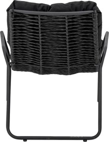 Čierne záhradné ležadlo s podnožkou Boel - Bloomingville