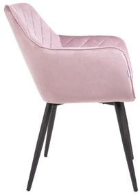 Jedálenská stolička SHELTON zamatová ružová 860497