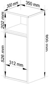 Kúpeľňová skrinka VAMI Š35 1D 1W biela ​​/ dub sonoma