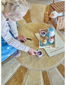 Béžový/jantárový vlnený detský koberec ø110 cm Sun – Bloomingville Mini