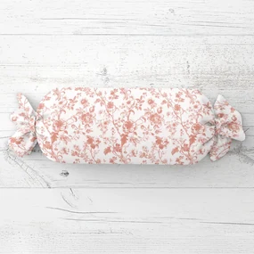 Biante Vankúš valec bonbon Sandra SA-640 Lososové kvety na bielom 15x40 cm