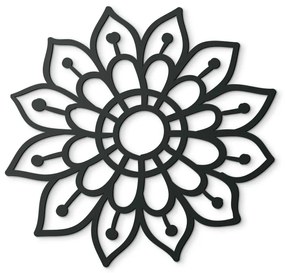 drevko Drevená mandala na stenu Kvet Rozmer obrazu: 44,5 x 44,5 cm, Farba dekorácie: Čierna