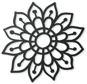 drevko Drevená mandala na stenu Kvet Rozmer obrazu: 44,5 x 44,5 cm, Farba dekorácie: Čierna