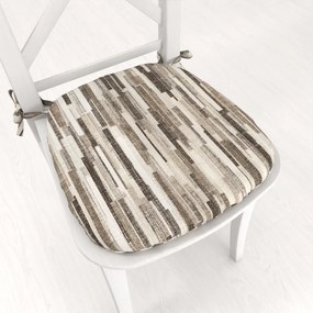 Biante Oblý podsedák Leona LN-176 Hnedo-béžové pásiky - 39x37x3 cm