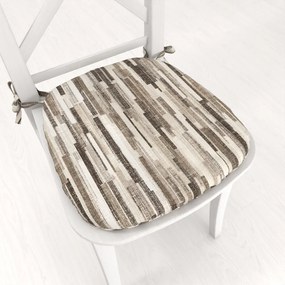 Biante Oblý podsedák Leona LN-176 Hnedo-béžové pásiky - 39x37x3 cm