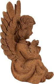 Dekoratívna hrdzavá figúrka anjel sediaci - 11*9*15 cm