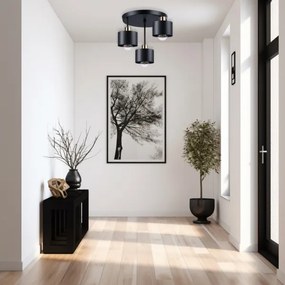 Luster na tyči 3xE27/35W/230V pr. 30 cm čierna/zlatá