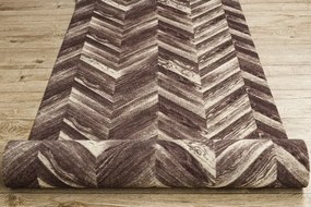Protišmykový behúň DIGITAL - CHEVRON hnedý / béžový