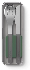 monbento Nerezová sada príborov Monbento Slim Box Green Natural