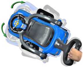 Wellhox Detské odrážadlo s rukoväťou 3v1 - modré