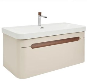 Kúpeľňová skrinka s umývadlom a batériou SAT Fusion 97,5x43x45 cm pieskovo-béžová matná SATFUSION100BEMWBA, 1 ks