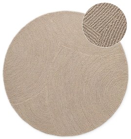 Béžový ručne tkaný vlnený okrúhly koberec ø 150 cm Eleni Light Beige – Hanse Home