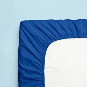 Kvalitex Saténové prestieradlo s gumou tmavomodrá, 180 x 200 cm
