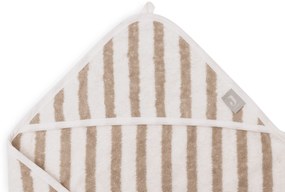 Osuška s kapucňou froté 75x75cm Stripe Olive Green