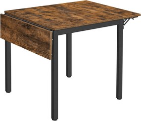 Rozkladací jedálenský stôl, rustikálna hnedá / čierna