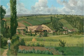 Obraz - Camille Pissarro, Landscape at Les Pâtis, Pontoise, reprodukcia (90x60 cm)