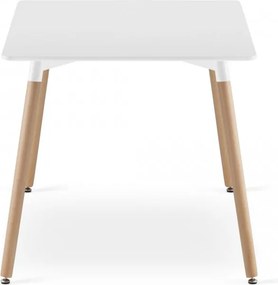 Jedálenský set 1 + 4, biely jedálenský stôl ADRIA 120x80 cm + krémová zamatová stolička LAVA