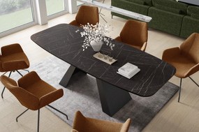 Rozkladací jedálenský stôl JONES čierny mramor Rozmer stola: veľkosť-160cm