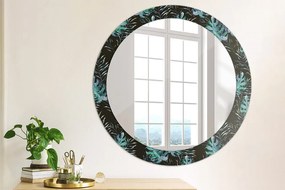 Okrúhle ozdobné zrkadlo Exotické listy fi 80 cm