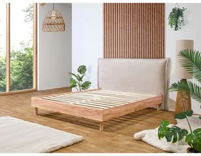 Béžová/prírodná dvojlôžková posteľ s roštom 180x200 cm Charlie – Bobochic Paris