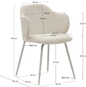 Béžové čalúnené jedálenské kreslá v súprave 2 ks Yunia – Kave Home