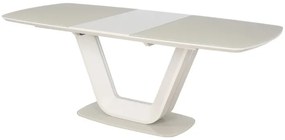 Rozkladací jedálenský stôl 160-220 cm Amanda (krémová + krémová) (pre 8 a viac osôb). Vlastná spoľahlivá doprava až k Vám domov. 1049883