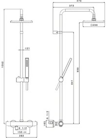 Sprchový systém Alpi Basic 11SP2151