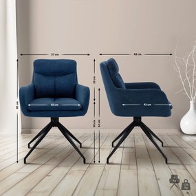 Jedálenská stolička Somers - látka - modrá