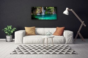 Obraz na plátne Jazero vodopád príroda 120x60 cm