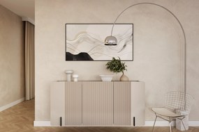 Závesná komoda Malmi 150 cm - kašmírová / čierna