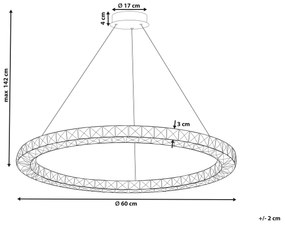 Závesná krištáľová LED lampa strieborná MAGAT Beliani