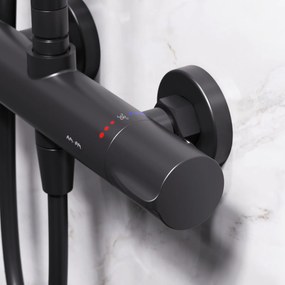 Sprchový systém AM.PM Hit F07TA422 s termostatickousprchovou batériou, čierny