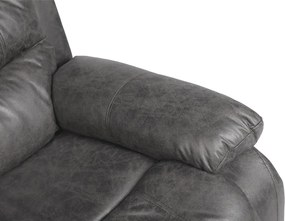 Relaxačné polohovacie TV kreslo HAVEN — látka, sivá, nosnosť 130 kg