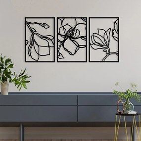 Nástenná kovová dekorácia Adda čierna