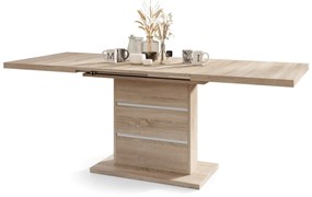 Mazzoni PIANO dub sonoma / biele vložky - moderný rozkladací stôl do 200 cm