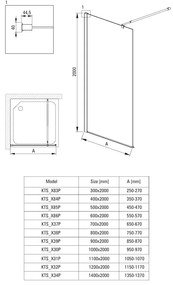 Deante Kerria Plus, sprchová stena 60x200 cm, 6mm číre sklo, chrómový profil, DEA-KTS_086P