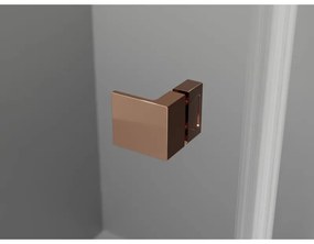 Mexen Lunar, L pravý výklopný päťuholníkový sprchový kút 100 x 80 cm, 8mm číre sklo, profil ružové zlato, 831L-100P-080L-60-00-P