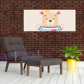 Obraz - Medvedík s korunkou (120x50 cm)