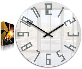 Moderné nástenné hodiny Slim Akryl Biela-Sivá
