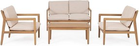 Záhradná lounge súprava z masívu akácie v prírodnej farbe pre 4 záhradný Danubio – Bizzotto