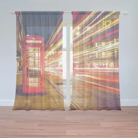 Sablio Záclony Nočný Londýn: 2ks 150x250cm