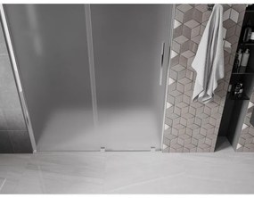 Mexen Velar, posuvné sprchové dvere do otvoru 130 cm, 8mm sklo námraza, chrómová, 871-130-000-31-01