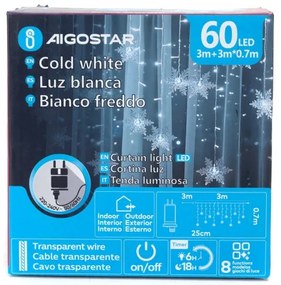 Aigostar - LED vonkajší vianočný reťaz 120xLED/6W/230V/8 funkcií 3x0,7m IP44 studená biela+DO